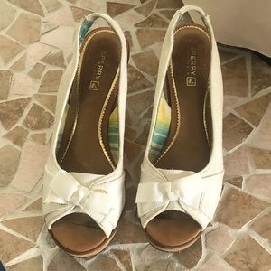 Sperry Slingback Sequin Wedge